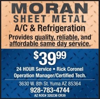 moran sheet metal yuma az|Moran Sheet Metal, 3630 W 8th St, Yuma, AZ 85364, US.